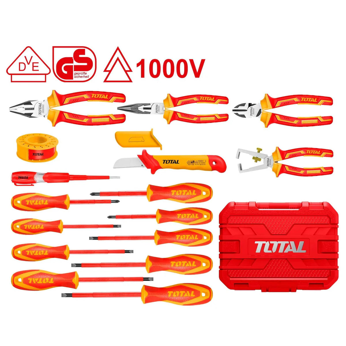 TOTAL THKITH1601 16pc 1000V VDE Insulated Tool Set Total
